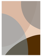 Blue Brown Shapes N2 - Art Print